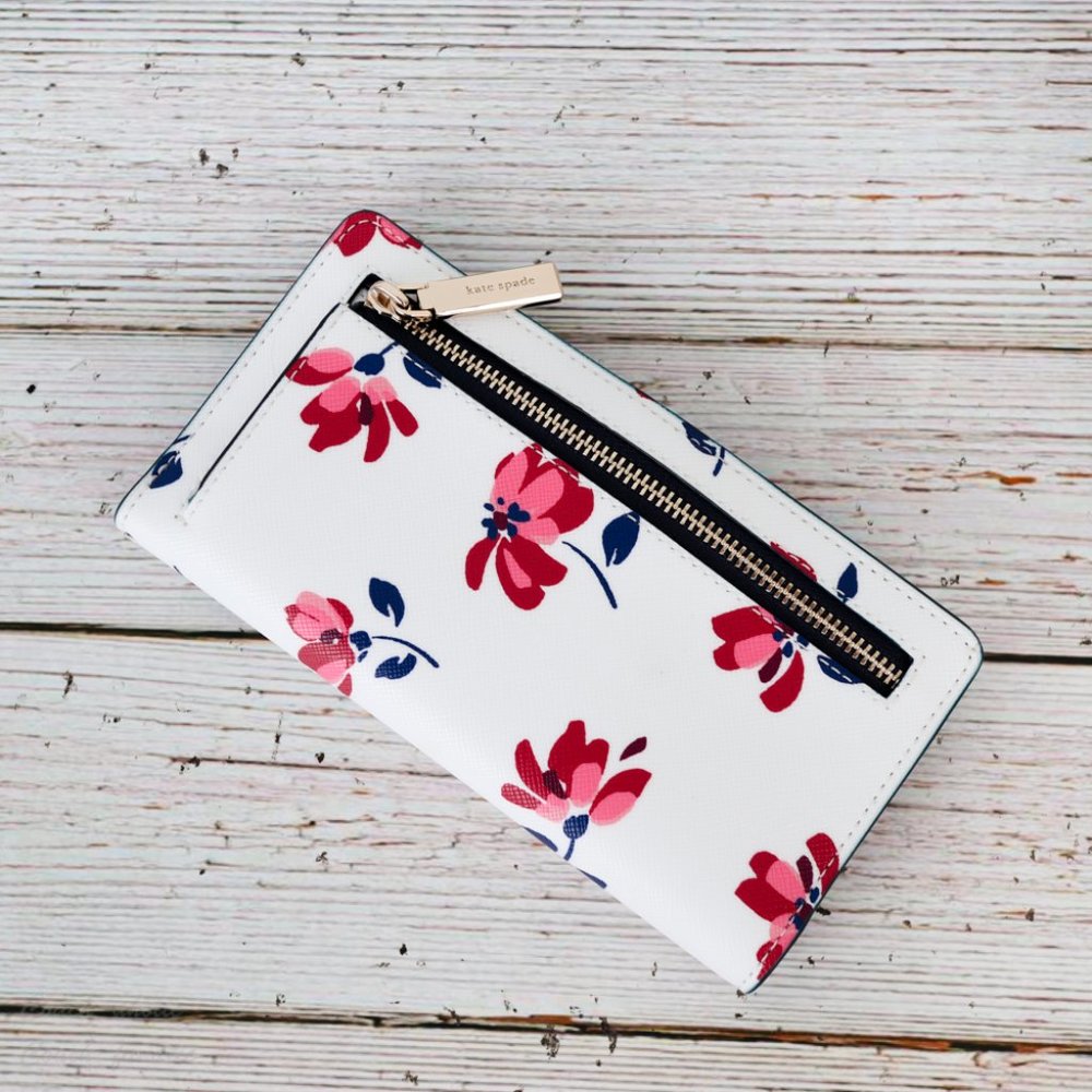 NWT Kate Spade Staci Tea Garden Toss Slim Wallet - Picture 4 of 7